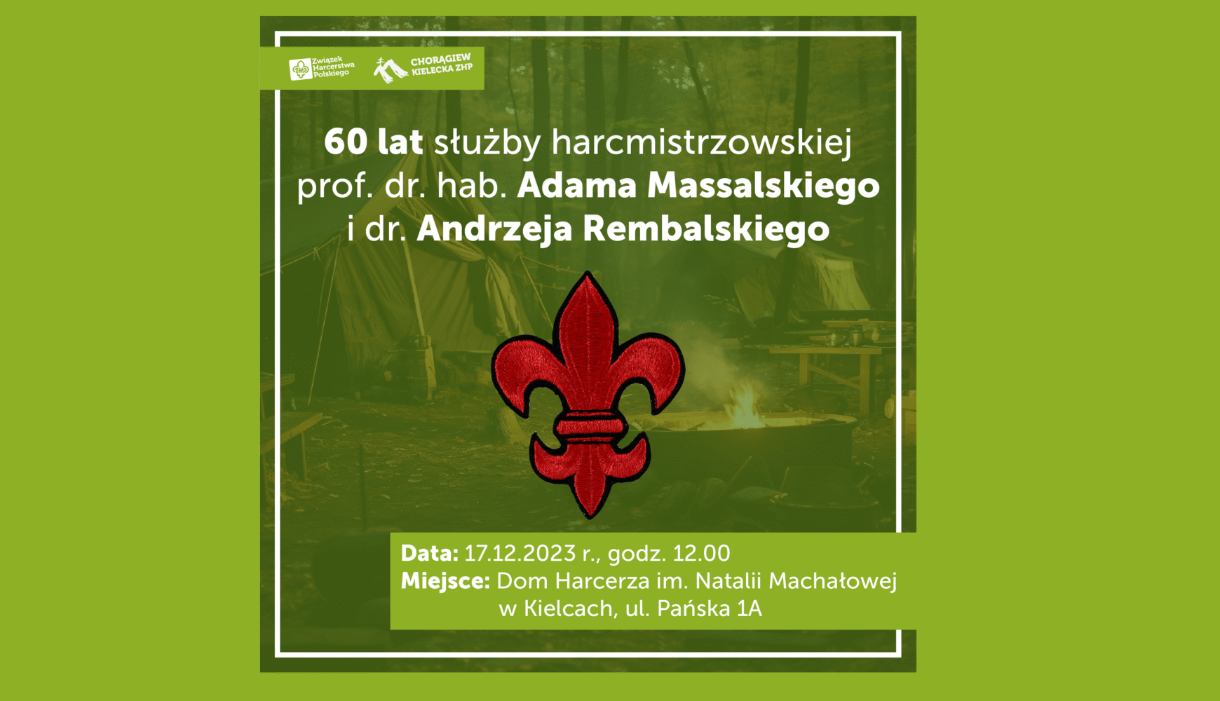 Uroczystość „60 lat służby harcmistrzowskiej prof. dr. hab. Adama Massalskiego i dr. Andrzeja Rembalskiego”